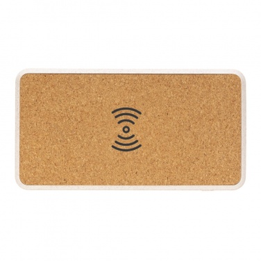 Logotrade advertising products photo of: Cork and Wheat Straw 8.000 mAh 5W wireless powerbank