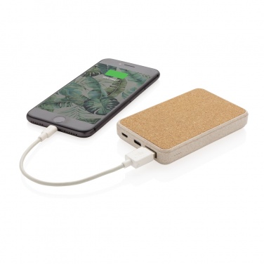 Logotrade advertising product picture of: Cork and Wheat 5.000 mAh pocket powerbank