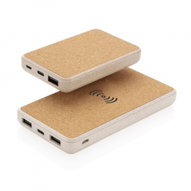 Logo trade promotional merchandise photo of: Cork and Wheat 5.000 mAh pocket powerbank