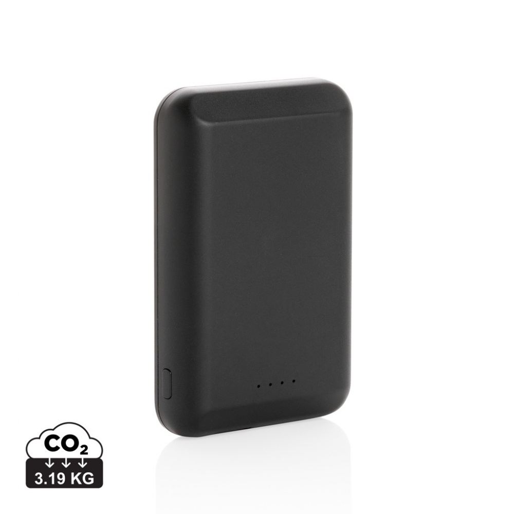 Logo trade promotional gifts image of: Magnetic 5.000 mAh 5W wireless powerbank