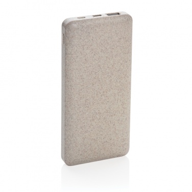 Logo trade promotional gift photo of: 10.000 mah wheat straw powerbank
