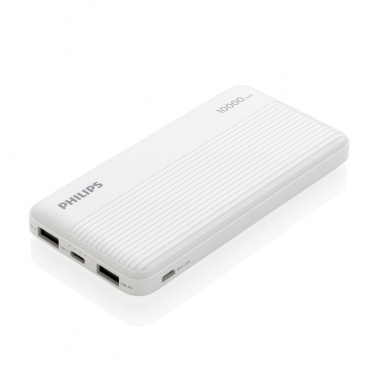 Logo trade promotional products image of: Philips 10.000 mAh slim powerbank