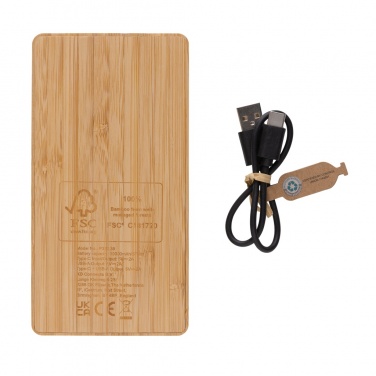 Logotrade promotional giveaway picture of: Sunwick 10.000 mAh Bamboo solar powerbank