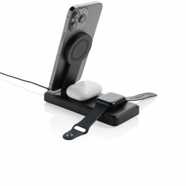 Logo trade business gifts image of: Fenwick RCS recycled plastic 10000mah  3 in 1 fast powerbank