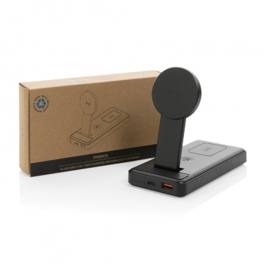 Logo trade corporate gifts picture of: Fenwick RCS recycled plastic 10000mah  3 in 1 fast powerbank