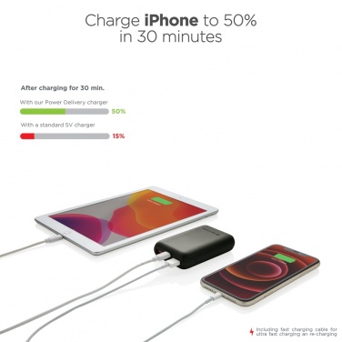 Logo trade promotional gifts picture of: Urban Vitamin Alameda 10.000 mAh 18W PD powerbank