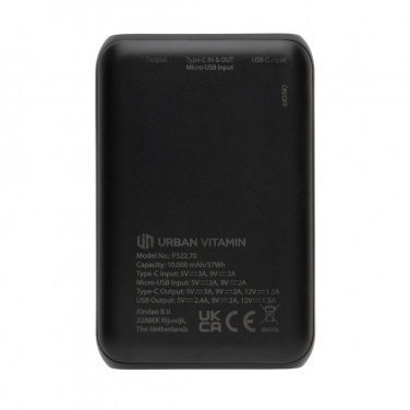 Logo trade promotional giveaway photo of: Urban Vitamin Alameda 10.000 mAh 18W PD powerbank