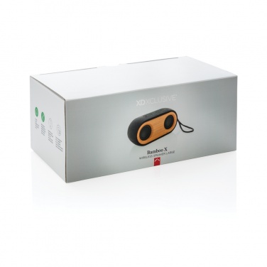 Logo trade promotional product photo of: Bamboo X double speaker