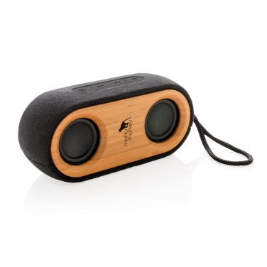 Logo trade promotional gift photo of: Bamboo X double speaker