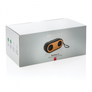 Logotrade promotional product picture of: Bamboo X double speaker