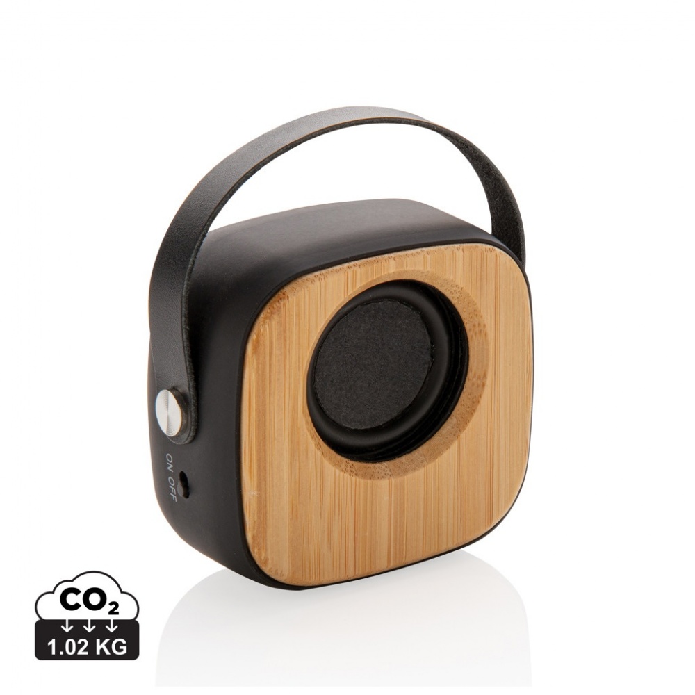 Logo trade business gifts image of: Bamboo 3W Wireless Fashion Speaker