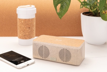 Logo trade advertising products image of: Wheatstraw wireless charging speaker