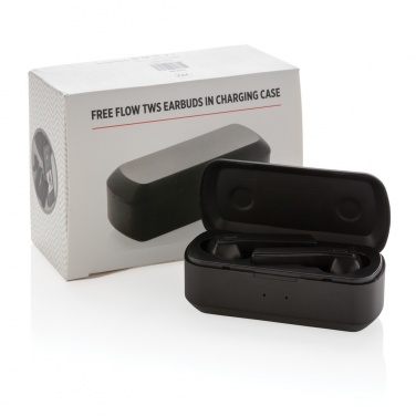 Logo trade corporate gift photo of: Free Flow TWS earbuds in charging case