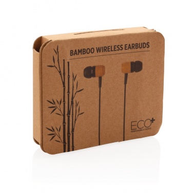 Logotrade promotional giveaways photo of: Bamboo wireless earbuds