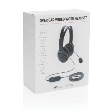Logotrade advertising products photo of: Over ear wired work headset