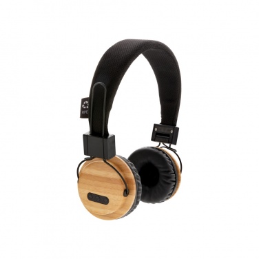 Logo trade business gift photo of: Bamboo wireless headphone