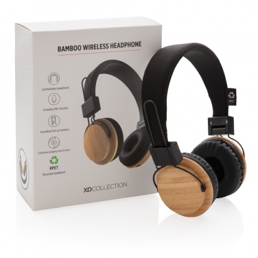 Logotrade promotional merchandise image of: Bamboo wireless headphone