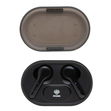 Logo trade promotional gift photo of: Light up logo TWS earbuds in charging case