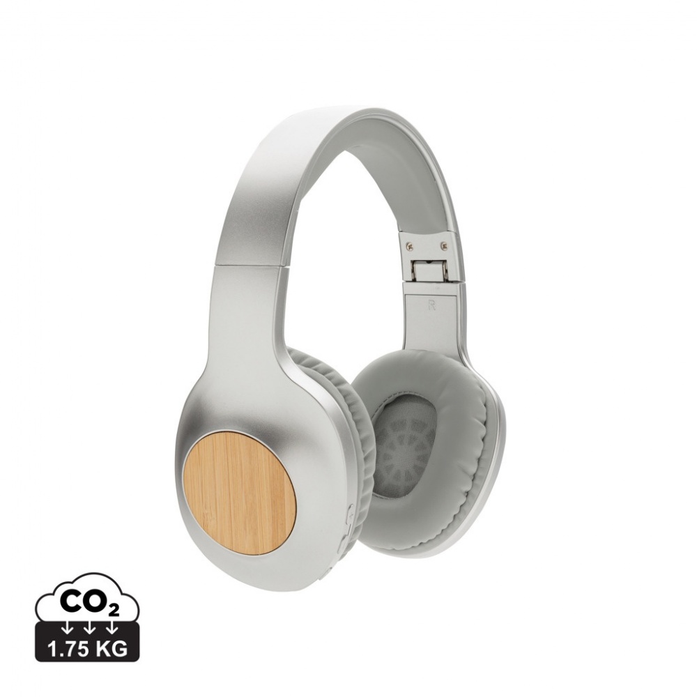 Logo trade advertising product photo of: Dakota Bamboo wireless headphone