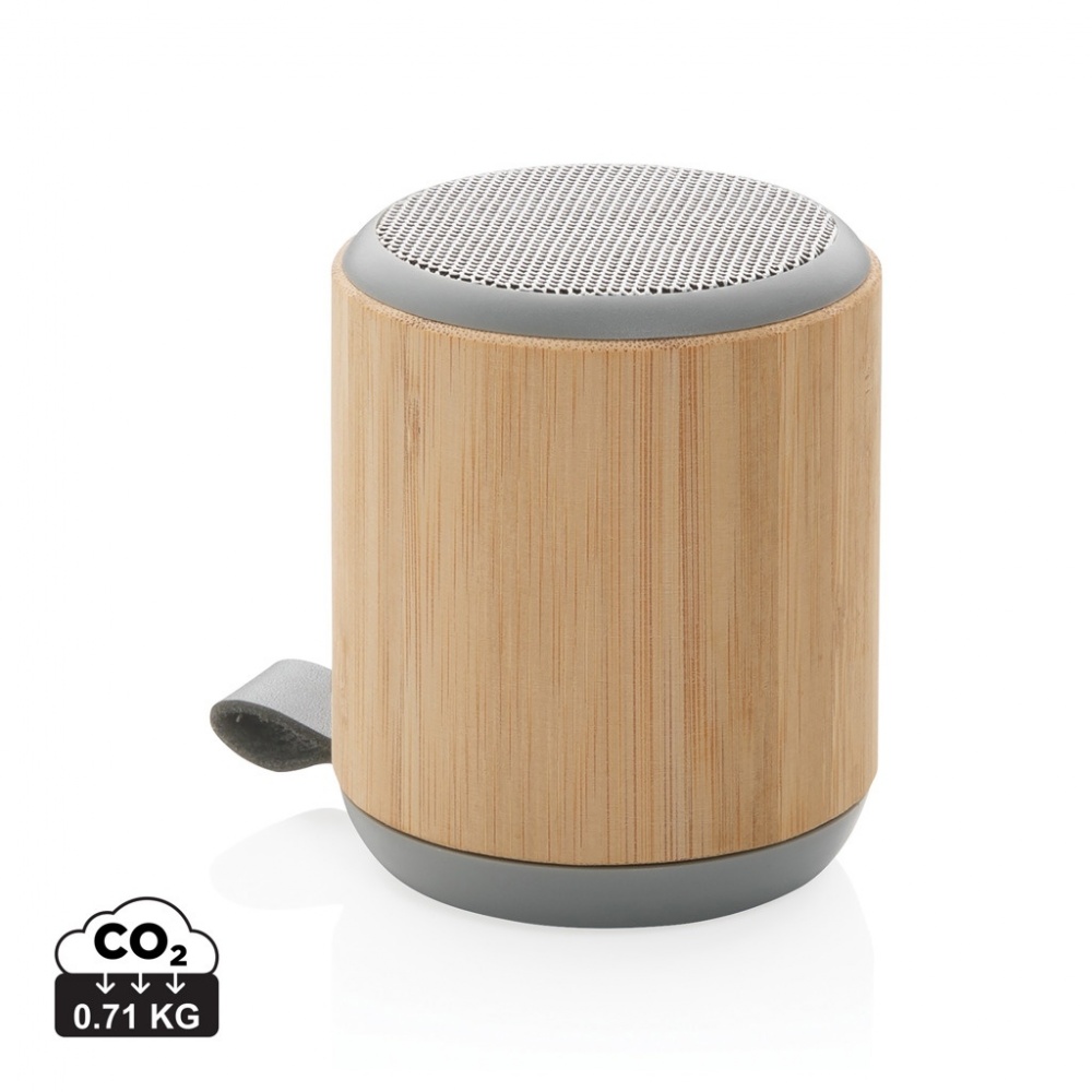 Logo trade business gifts image of: Bamboo and fabric 3W wireless speaker