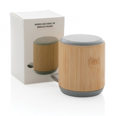Logotrade promotional products photo of: Bamboo and fabric 3W wireless speaker