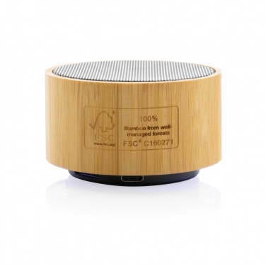 Logo trade promotional product photo of: RCS recycled plastic and bamboo 3W wireless speaker