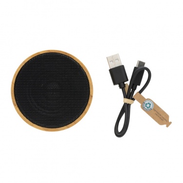 Logo trade corporate gift photo of: RCS recycled plastic and bamboo 3W wireless speaker