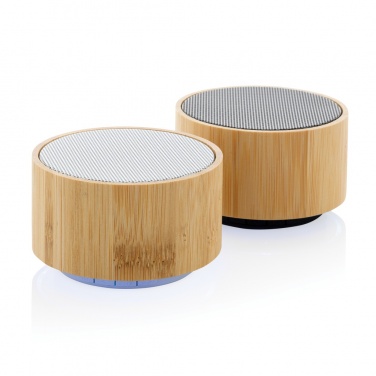Logo trade promotional merchandise image of: RCS recycled plastic and bamboo 3W wireless speaker