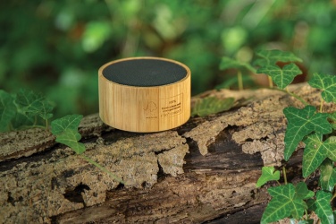 Logotrade promotional items photo of: RCS recycled plastic and bamboo 3W wireless speaker