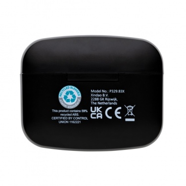 Logotrade promotional items photo of: RCS recycled plastic Swiss Peak ANC TWS earbuds