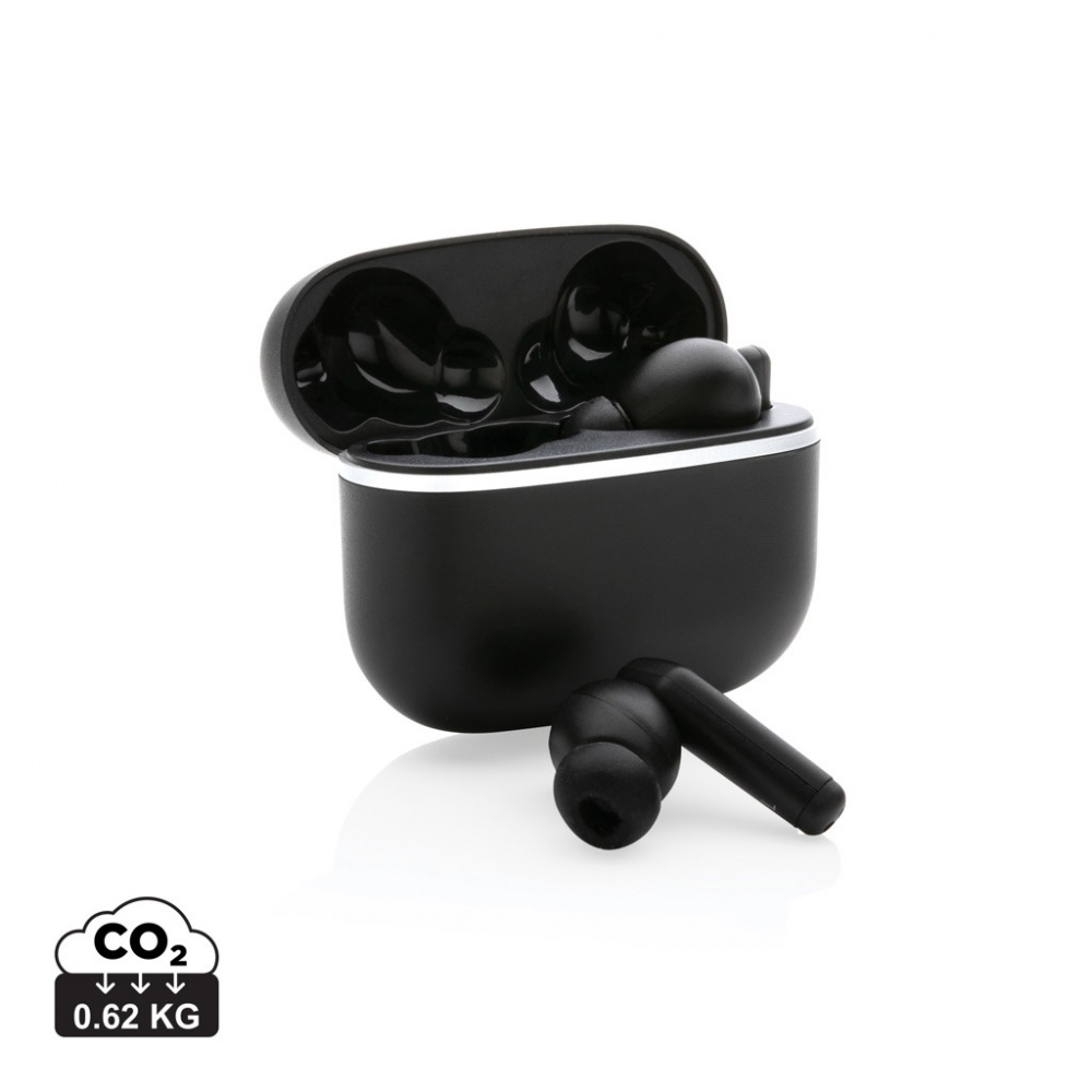 Logo trade promotional item photo of: RCS recycled plastic Swiss Peak TWS earbuds 2.0