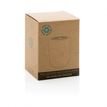 Logo trade promotional giveaways picture of: RCS certified recycled plastic 5W Wireless speaker