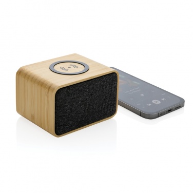 Logotrade promotional products photo of: RCS Rplastic 3W speaker with bamboo 5W wireless