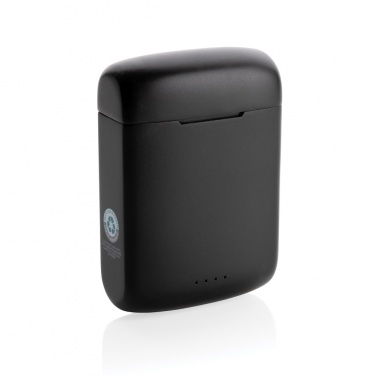 Logotrade corporate gift picture of: Skywave RCS recycled plastic solar earbuds