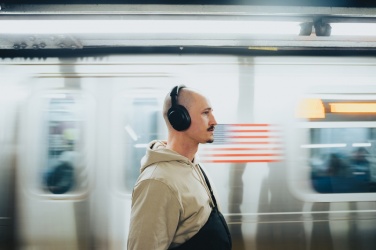 Logotrade promotional gift picture of: Irvine RCS recycled and repairable ANC wireless headphone