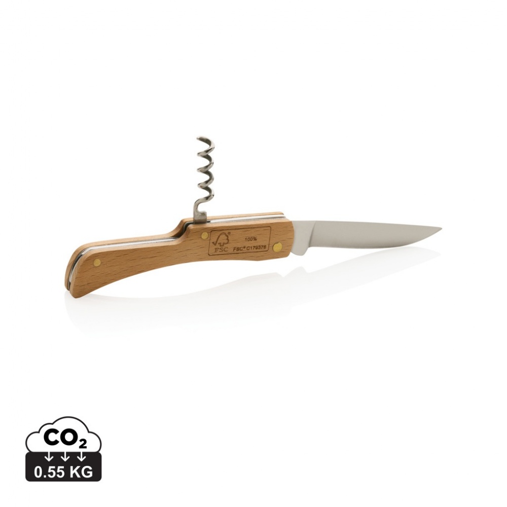 Logotrade promotional gift picture of: Wooden knife with bottle opener