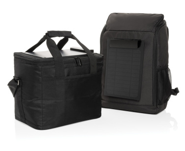 Logotrade corporate gift image of: Pedro AWARE™ RPET deluxe cooler bag with 5W solar panel