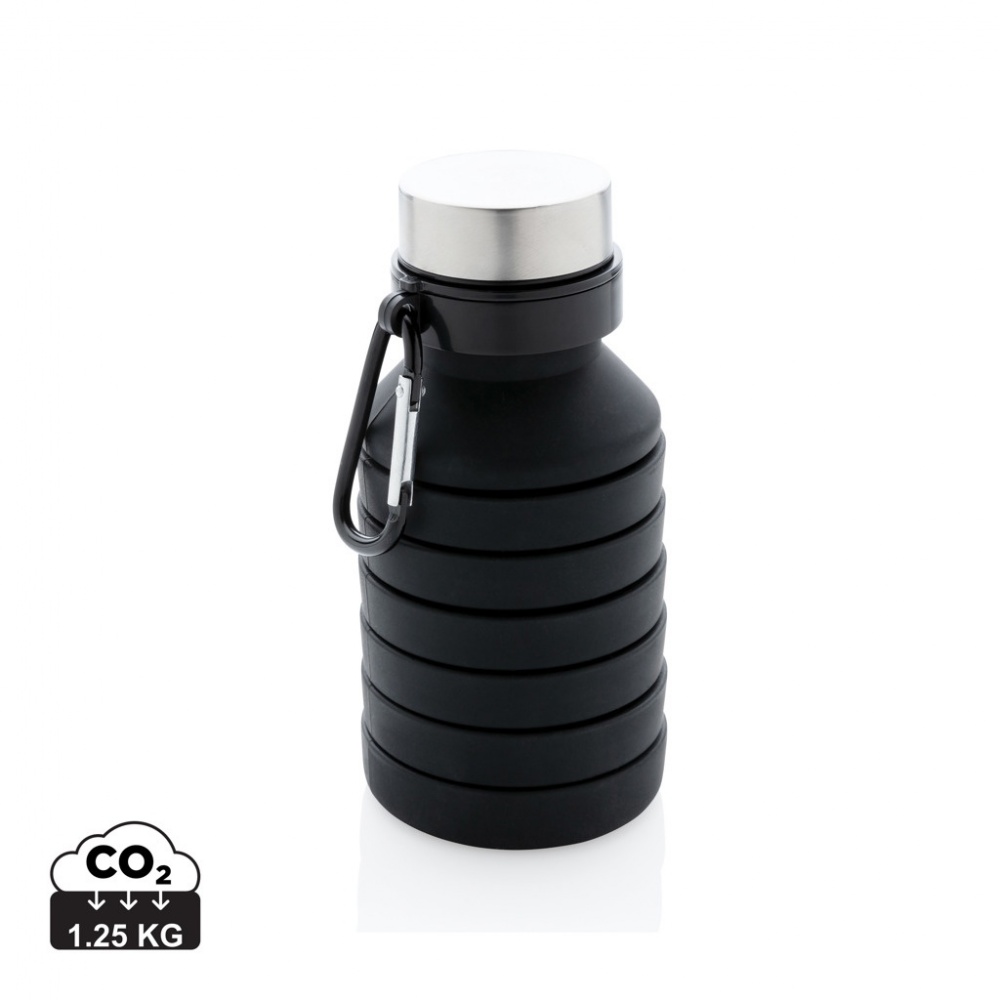 Logo trade promotional giveaway photo of: Leakproof collapsible silicone bottle with lid
