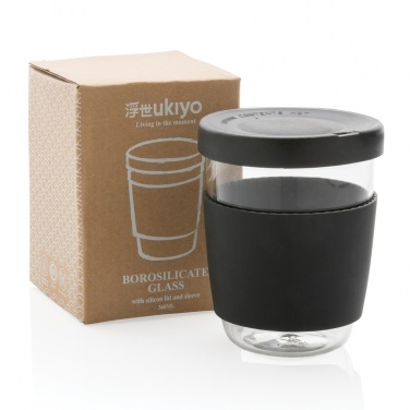 Logotrade promotional product image of: Ukiyo borosilicate glass with silicone lid and sleeve
