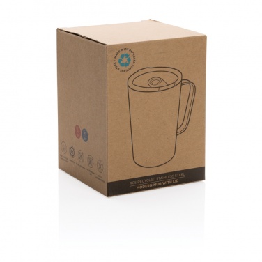 Logo trade advertising products image of: RCS Recycled stainless steel modern vacuum mug with lid