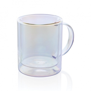 Logo trade business gift photo of: Deluxe double wall electroplated glass mug