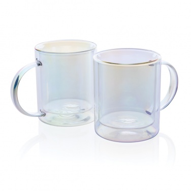 Logotrade promotional product image of: Deluxe double wall electroplated glass mug
