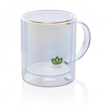 Logo trade promotional products picture of: Deluxe double wall electroplated glass mug