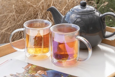 Logotrade advertising products photo of: Deluxe double wall electroplated glass mug