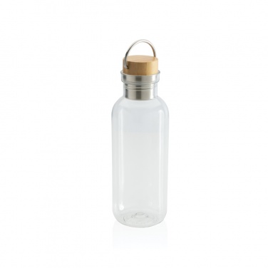 Logo trade promotional items image of: RCS RPET bottle with bamboo lid and handle