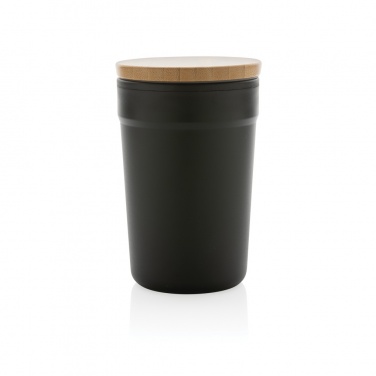 Logo trade business gift photo of: GRS certified recycled PP mug with bamboo lid