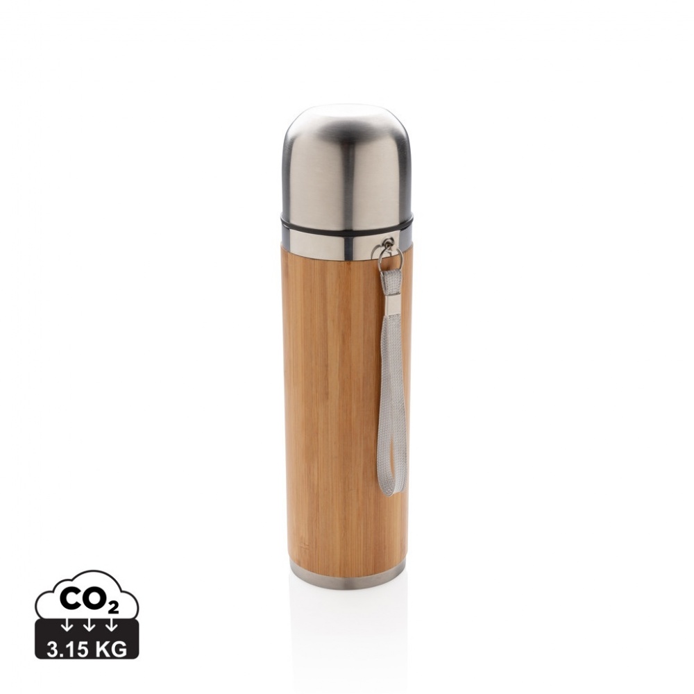 Logo trade promotional items picture of: Bamboo vacuum travel flask