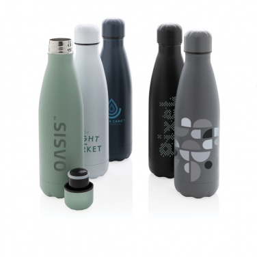 Logo trade business gifts image of: Solid colour vacuum stainless steel bottle 500 ml
