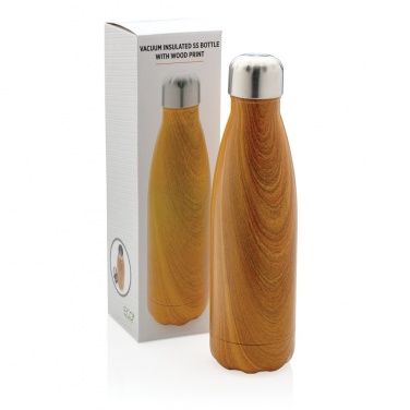 Logotrade promotional product picture of: Vacuum insulated stainless steel bottle with wood print