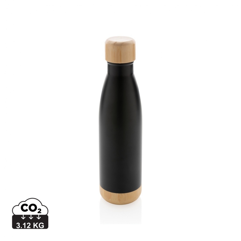Logo trade advertising product photo of: Vacuum stainless steel bottle with bamboo lid and bottom